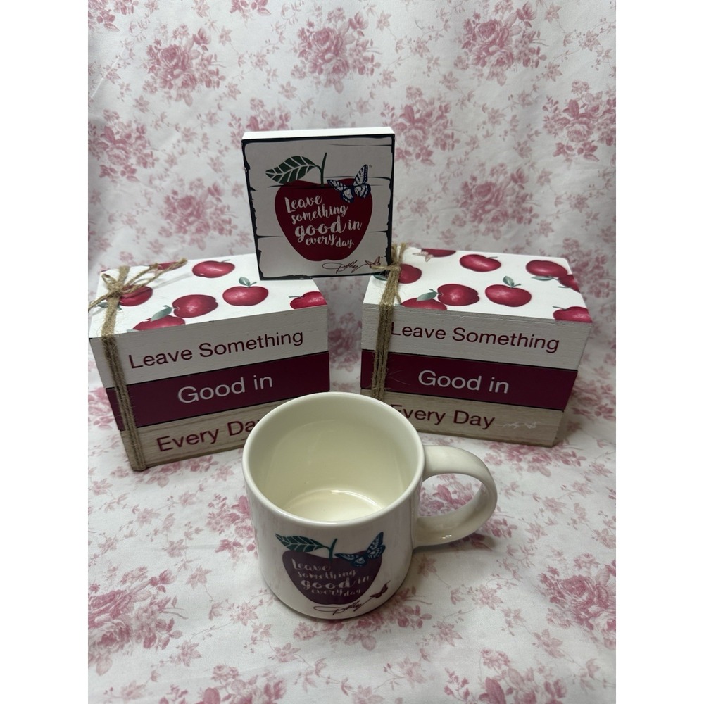 Dolly Parton Leave Something Good Decor Set Mug Wood Boxes Apple 4 Piece